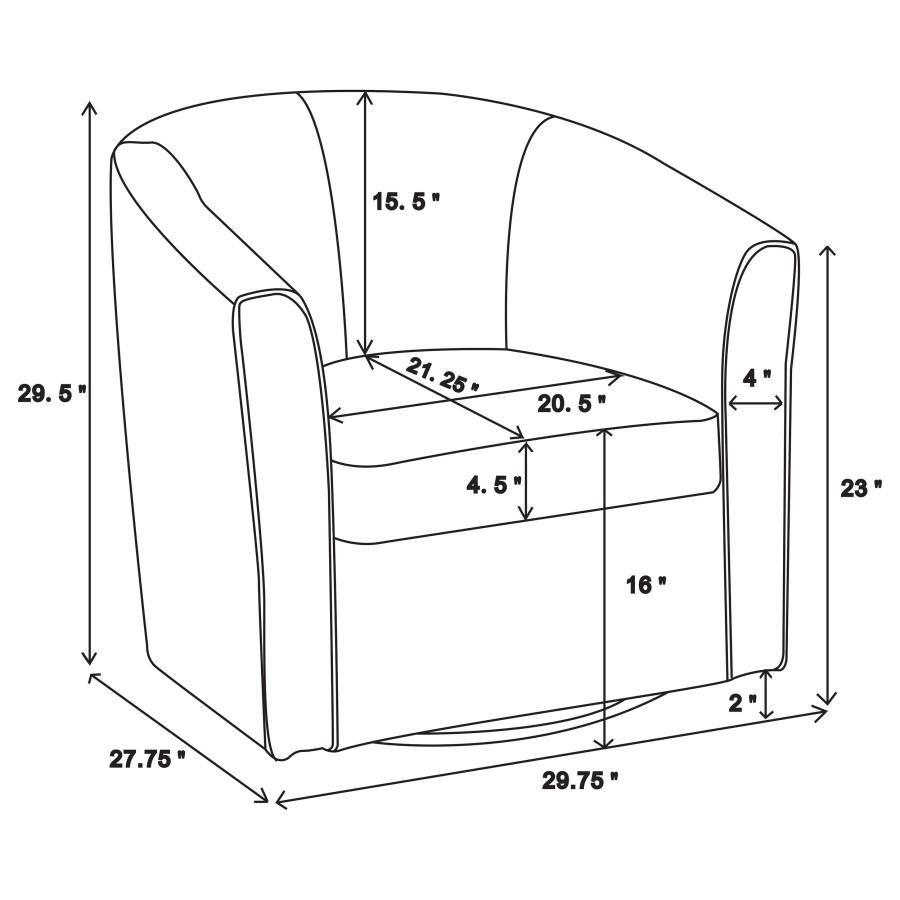 (image for) Turner Upholstered Barrel Back Swivel Chair Red