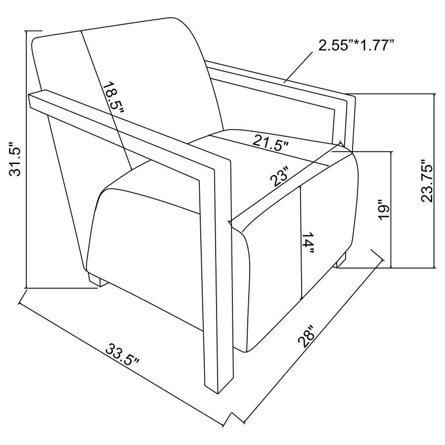 (image for) Diego Upholstered Accent Arm Chair with Wood Arms Grey