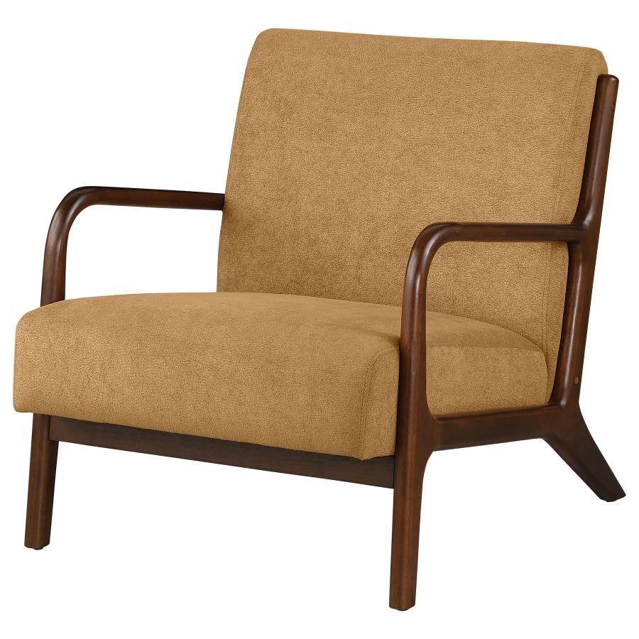 (image for) Foster Upholstered Wood Frame Accent Chair Honey