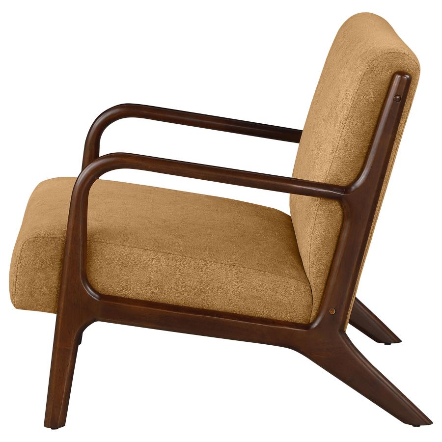 (image for) Foster Upholstered Wood Frame Accent Chair Honey