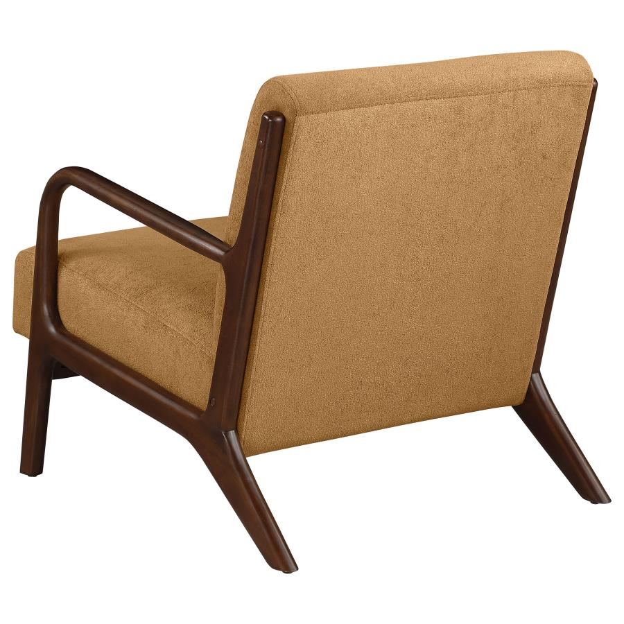 (image for) Foster Upholstered Wood Frame Accent Chair Honey