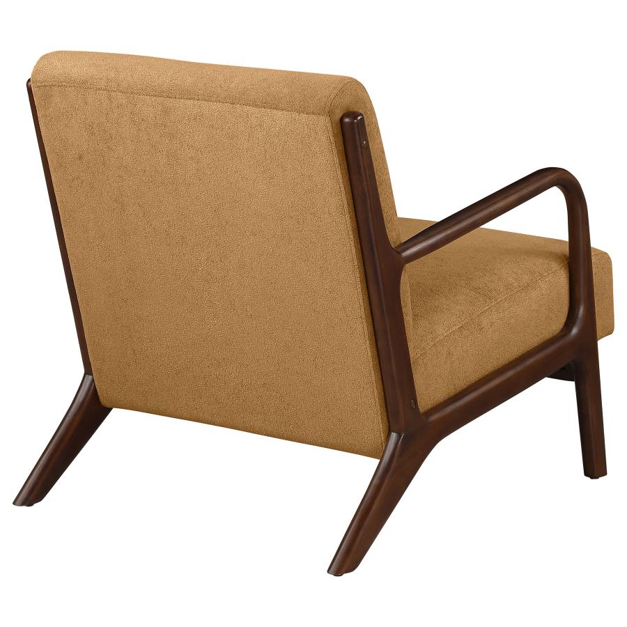 (image for) Foster Upholstered Wood Frame Accent Chair Honey