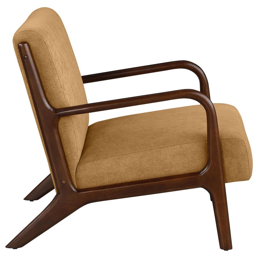 (image for) Foster Upholstered Wood Frame Accent Chair Honey