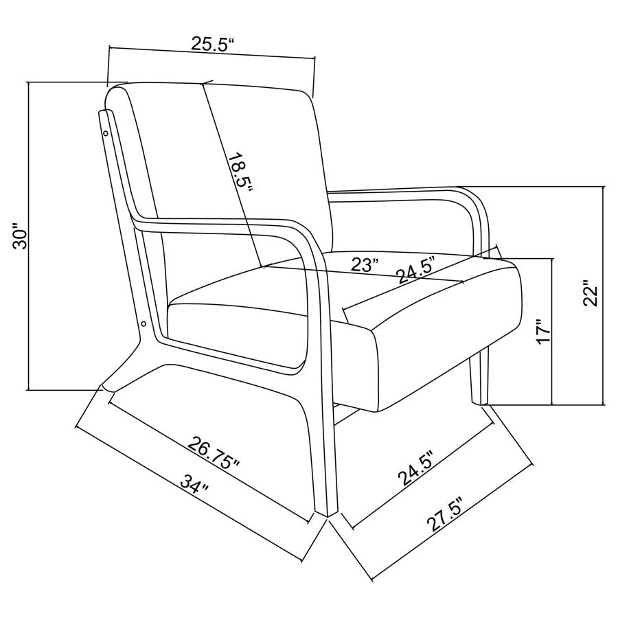 (image for) Foster Upholstered Wood Frame Accent Chair Honey