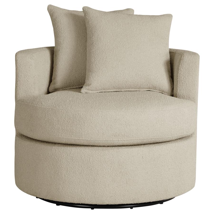 (image for) Debbie Upholstered Swivel Accent Chair Camel