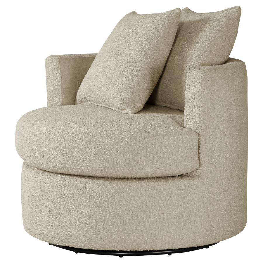 (image for) Debbie Upholstered Swivel Accent Chair Camel