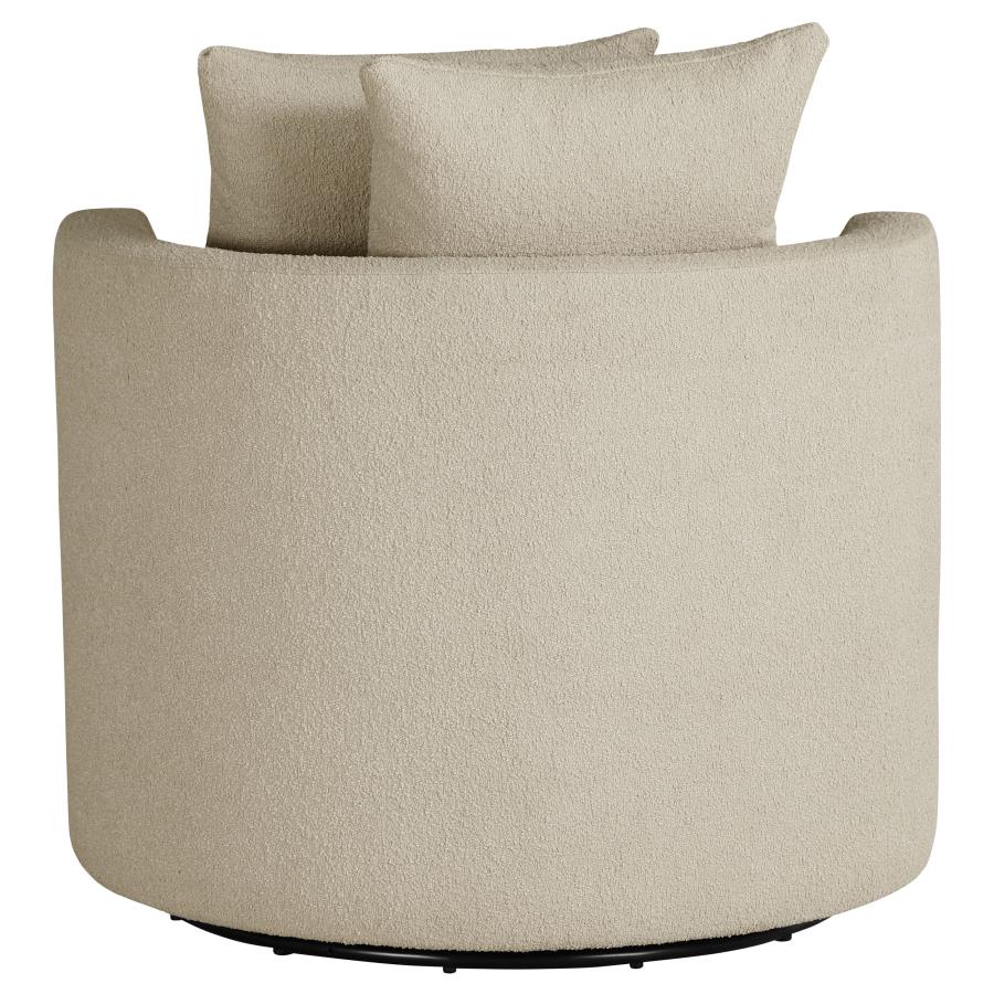 (image for) Debbie Upholstered Swivel Accent Chair Camel