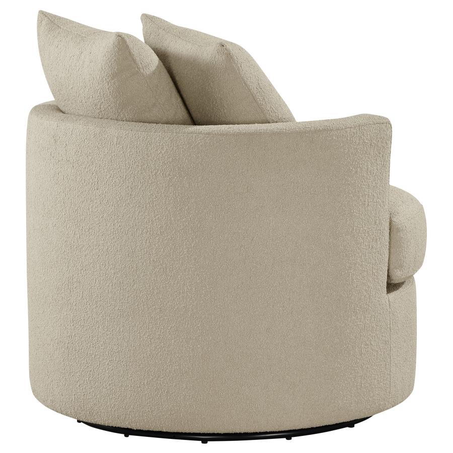 (image for) Debbie Upholstered Swivel Accent Chair Camel