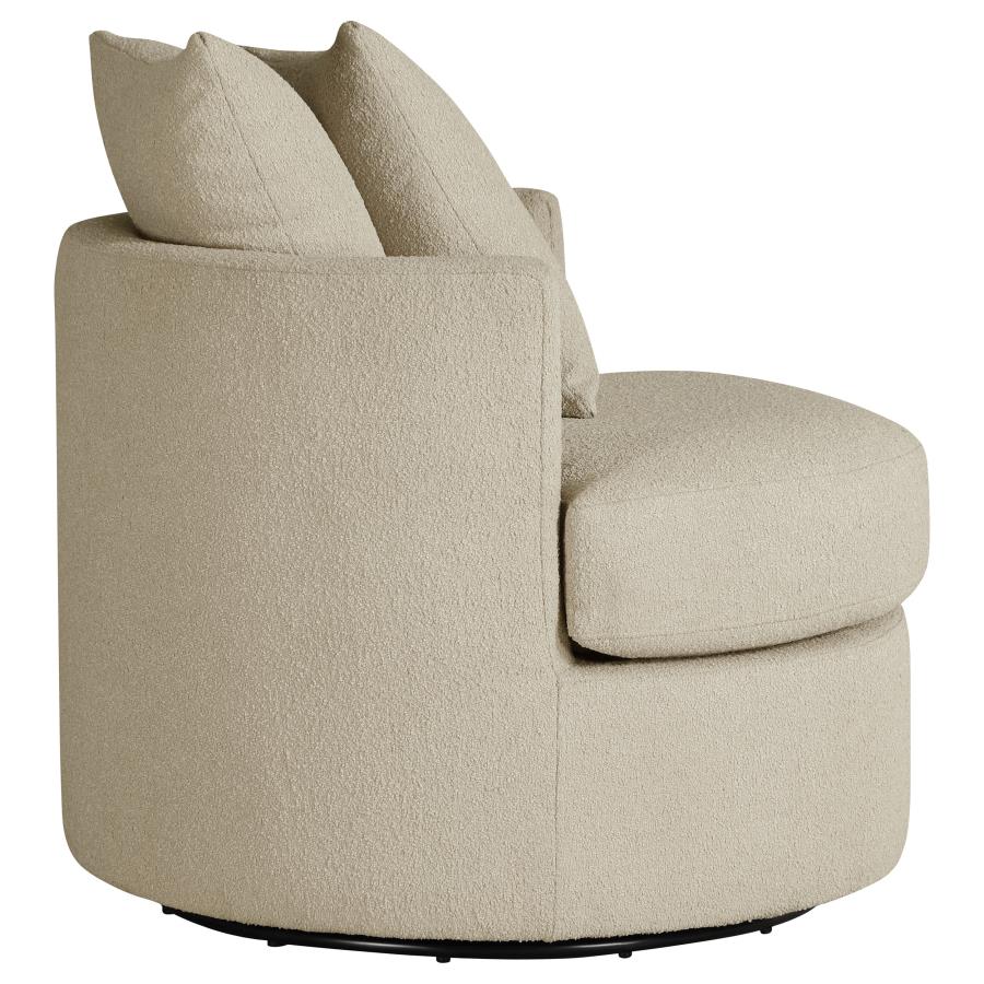 (image for) Debbie Upholstered Swivel Accent Chair Camel