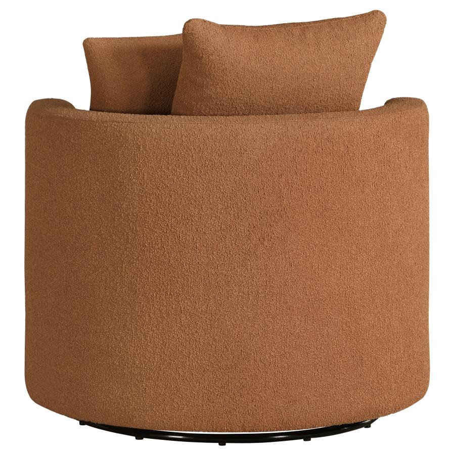 (image for) Debbie Upholstered Swivel Accent Chair Burnt Orange