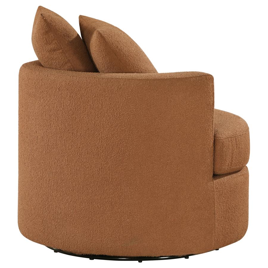 (image for) Debbie Upholstered Swivel Accent Chair Burnt Orange