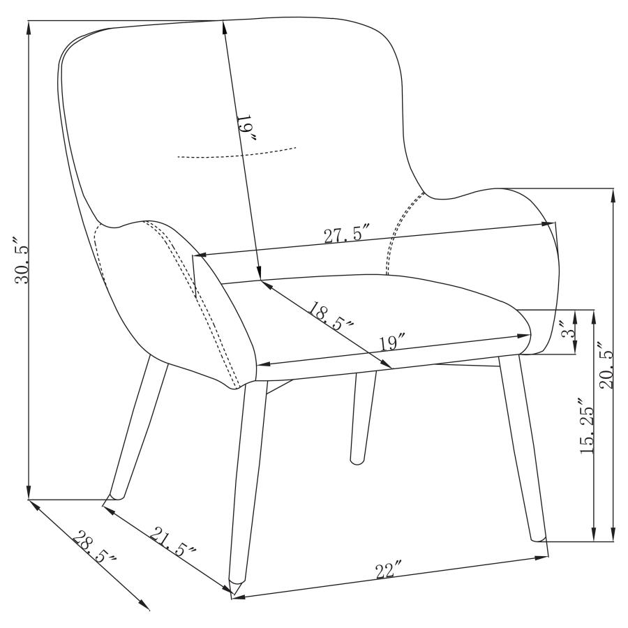 (image for) Calvin Upholstered Modern Arm Accent Chair Rust