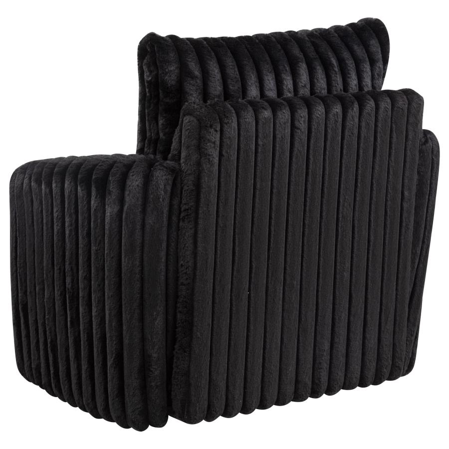 Sarco Corduroy Upholstered Swivel Accent Arm Chair Black