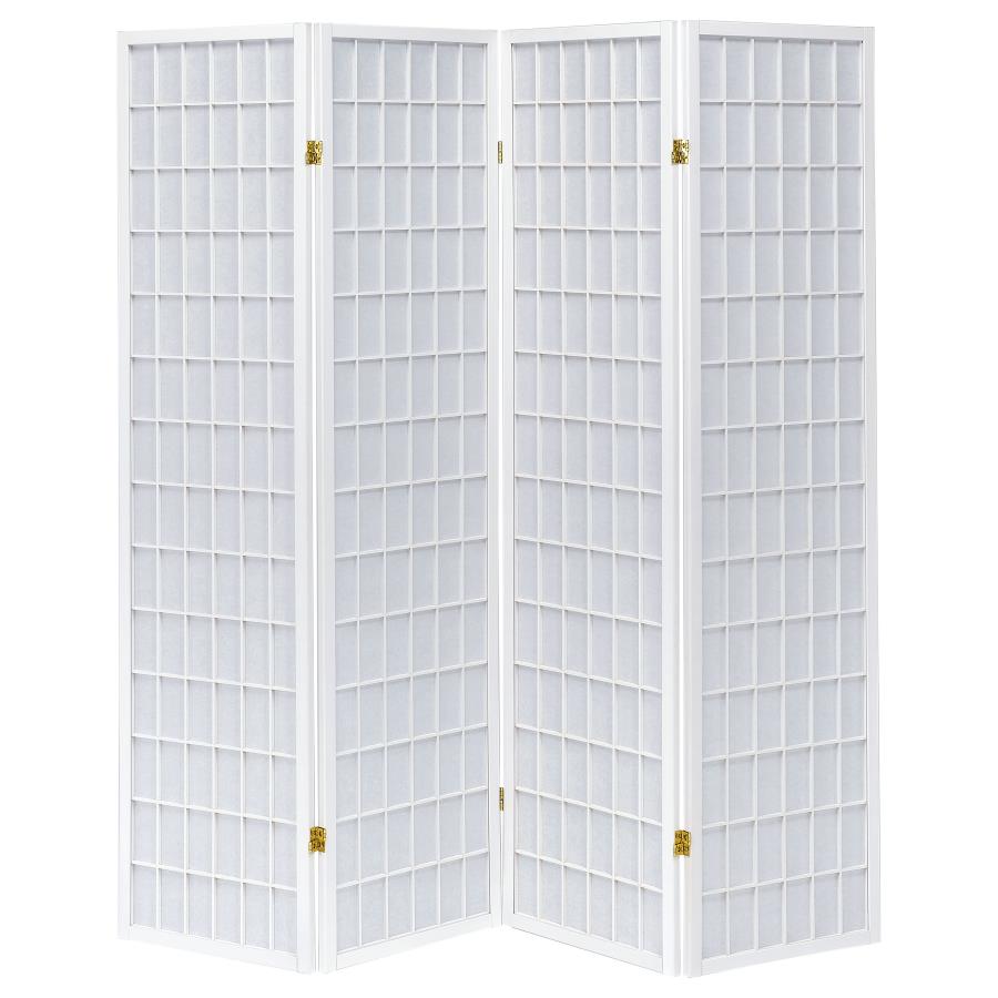 (image for) Roberto 4-Panel Room Divider Folding Shoji Screen White