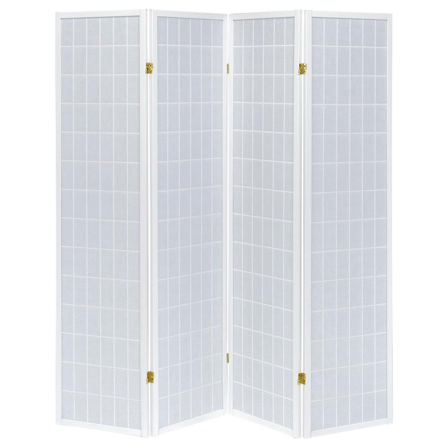 (image for) Roberto 4-Panel Room Divider Folding Shoji Screen White