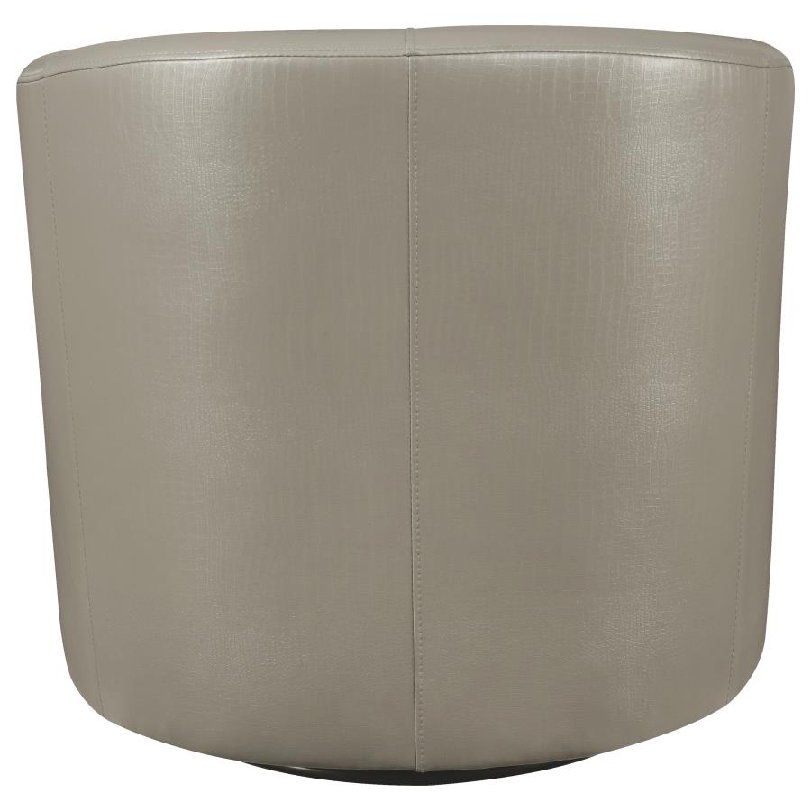 (image for) Turner Upholstered Barrel Back Swivel Chair Champagne