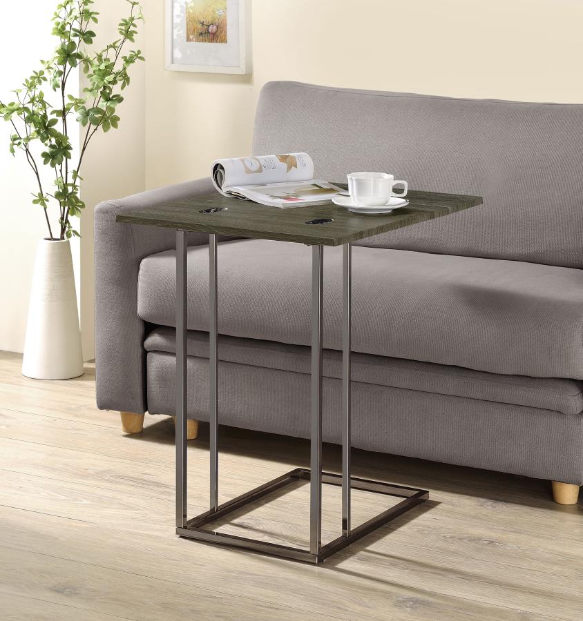 (image for) Pedro Expandable C-Shaped Sofa Side Table Weathered Grey