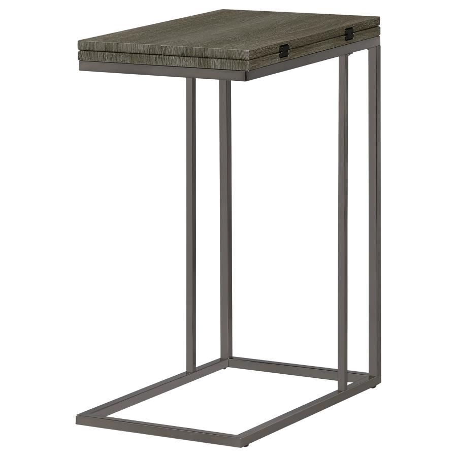 (image for) Pedro Expandable C-Shaped Sofa Side Table Weathered Grey