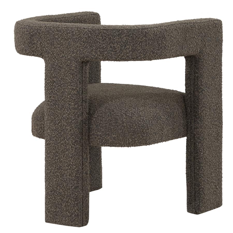 (image for) Petra Boucle Upholstered Accent Side Chair Chocolate Brown