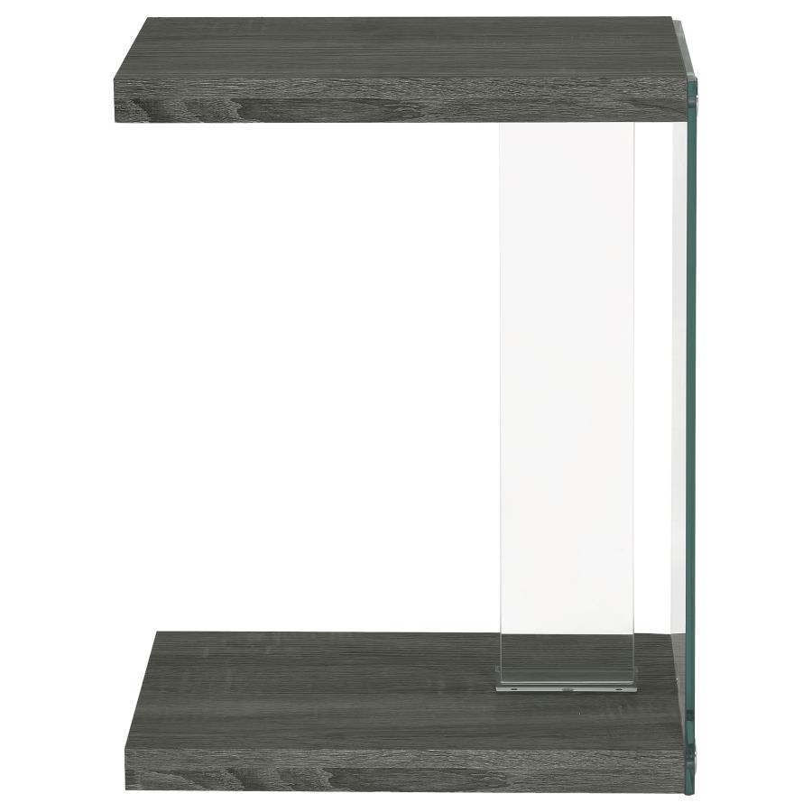 (image for) Colby Engineered Wood C-Shaped Side Table Weathered Grey