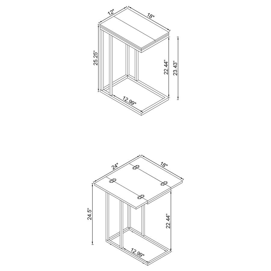 (image for) Pedro Expandable C-Shaped Sofa Side Table Chestnut