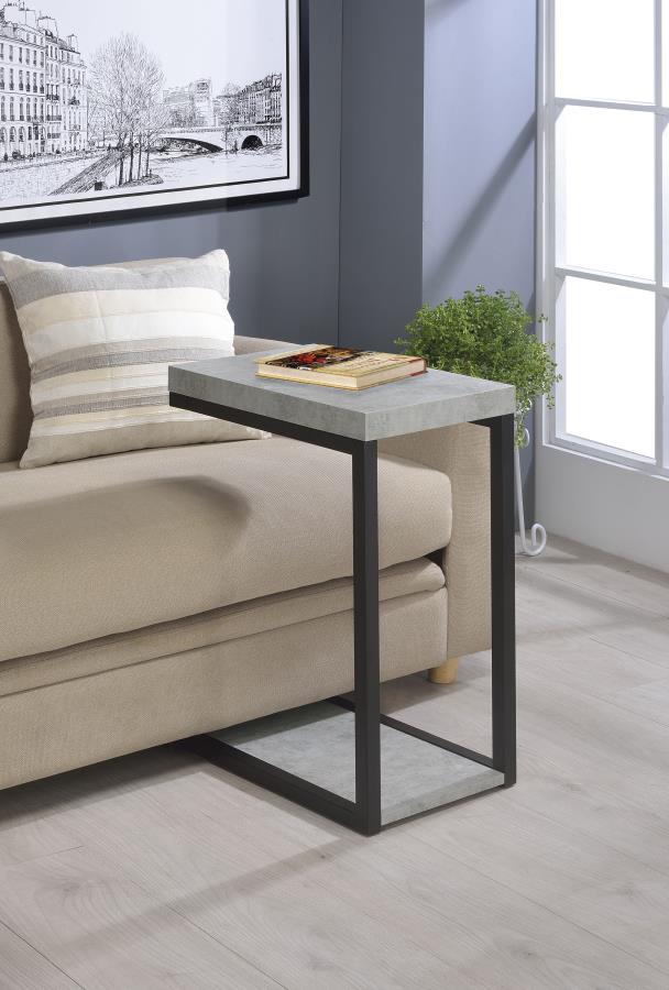 (image for) Beck Engineered Wood C-Shape Sofa Side Table Cement