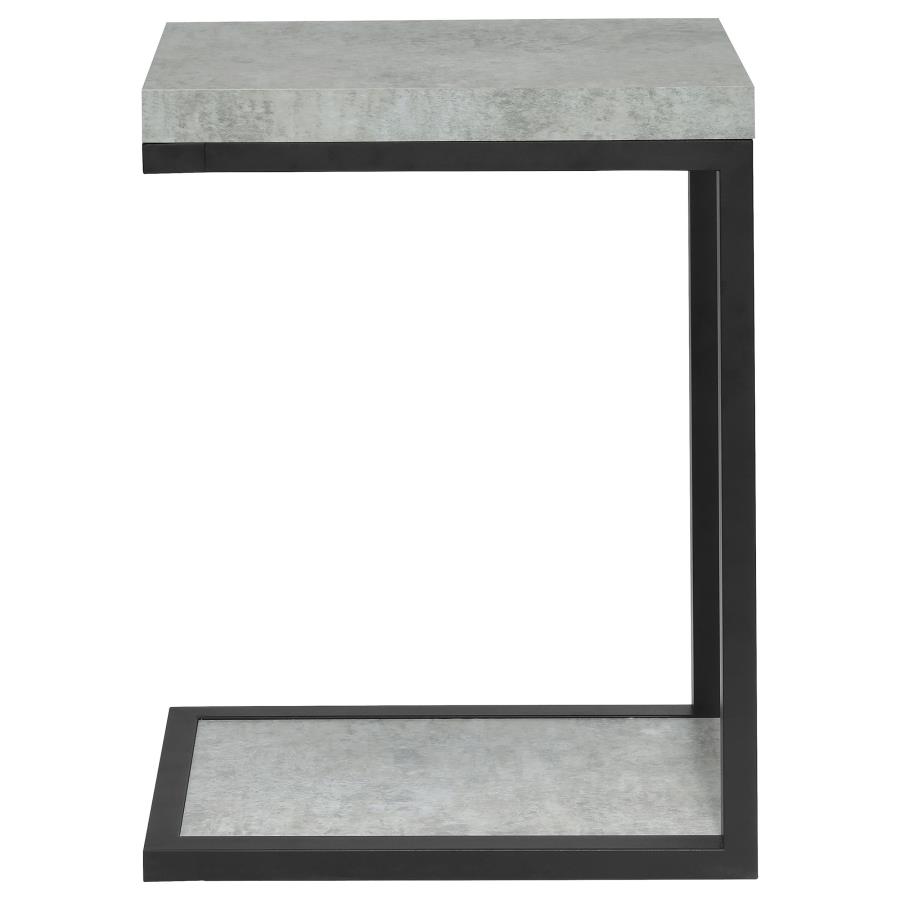 (image for) Beck Engineered Wood C-Shape Sofa Side Table Cement