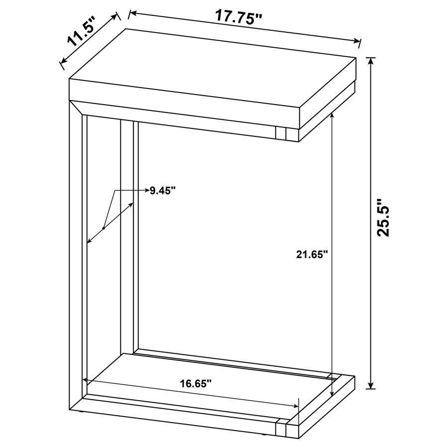 (image for) Beck Engineered Wood C-Shape Sofa Side Table Cement