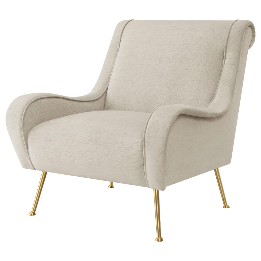 (image for) Ricci Upholstered Saddle Arm Accent Chair Stone