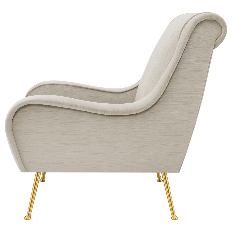 (image for) Ricci Upholstered Saddle Arm Accent Chair Stone