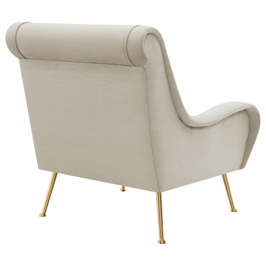 (image for) Ricci Upholstered Saddle Arm Accent Chair Stone