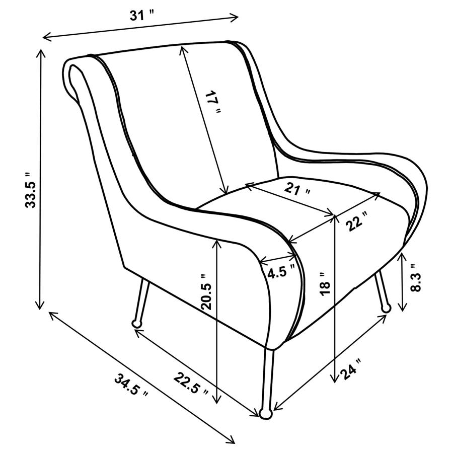 (image for) Ricci Upholstered Saddle Arm Accent Chair Stone