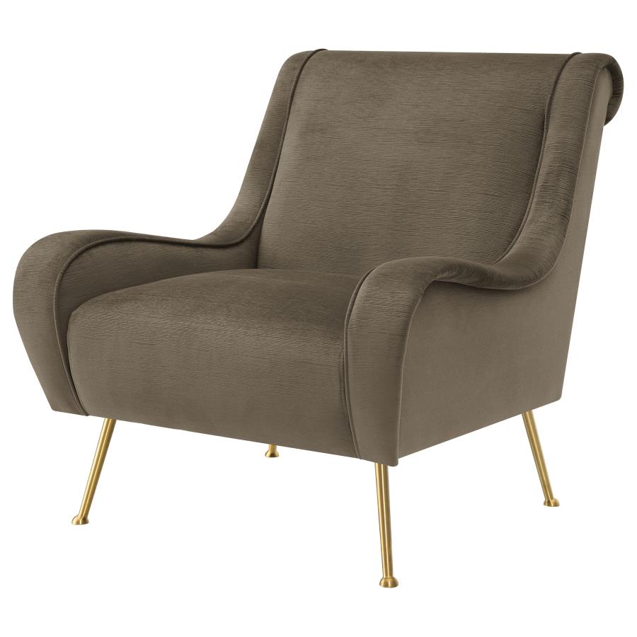 (image for) Ricci Upholstered Saddle Arm Accent Chair Truffle