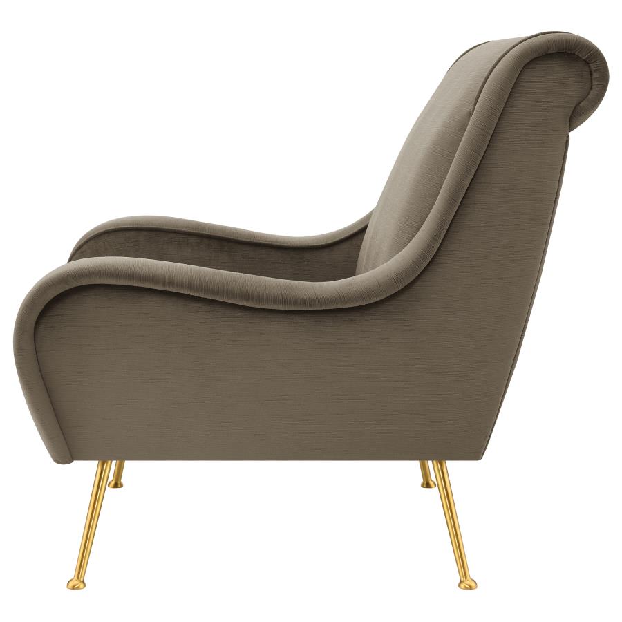 (image for) Ricci Upholstered Saddle Arm Accent Chair Truffle