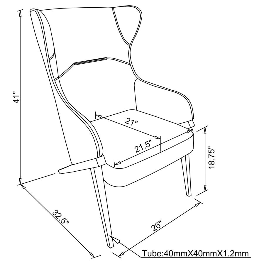 (image for) Walker Upholstered high Wingback Accent Chair Cream