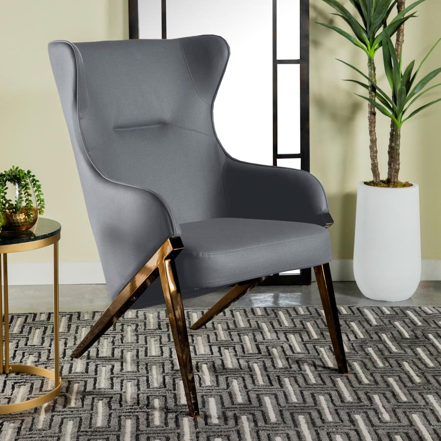 (image for) Walker Upholstered high Wingback Accent Chair Slate