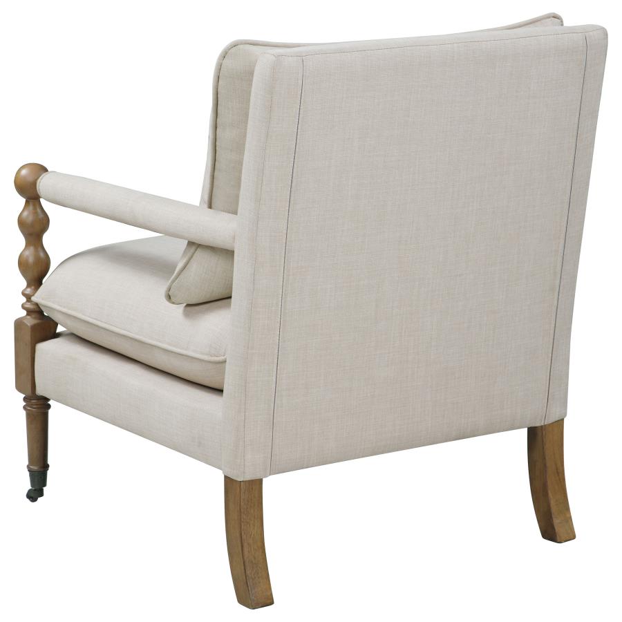 (image for) Dempsy Upholstered Accent Chair with Casters Beige