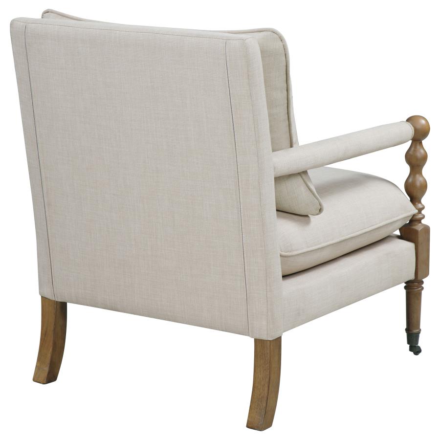 (image for) Dempsy Upholstered Accent Chair with Casters Beige