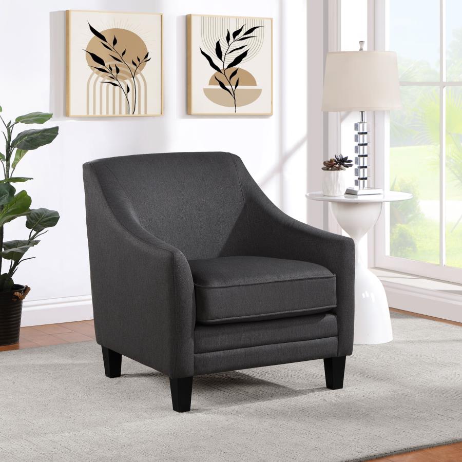 (image for) Liam Upholstered Sloped Arm Accent Club Chair Barely Black