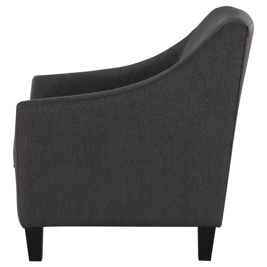 (image for) Liam Upholstered Sloped Arm Accent Club Chair Barely Black