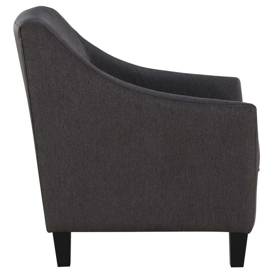 (image for) Liam Upholstered Sloped Arm Accent Club Chair Barely Black