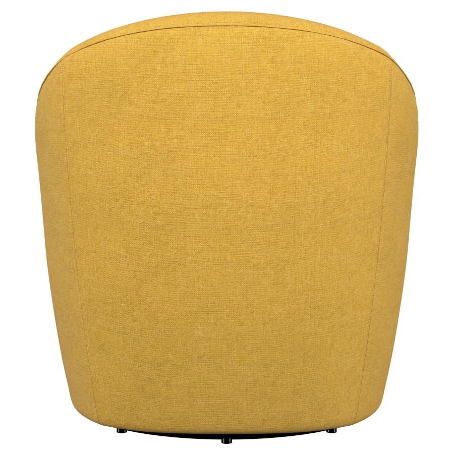 (image for) Leon Upholstered Barrel Accent Swivel Chair Mustard Yellow