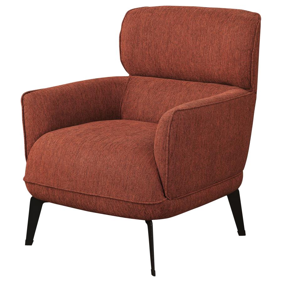 (image for) Andrea Upholstered Crecent Arm Accent Chair Orange