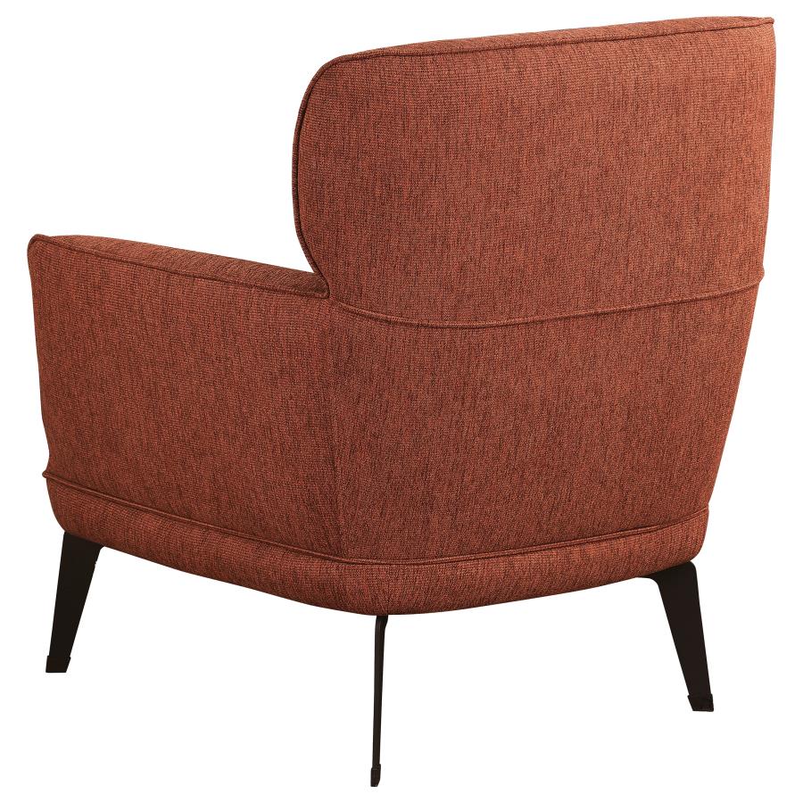 (image for) Andrea Upholstered Crecent Arm Accent Chair Orange