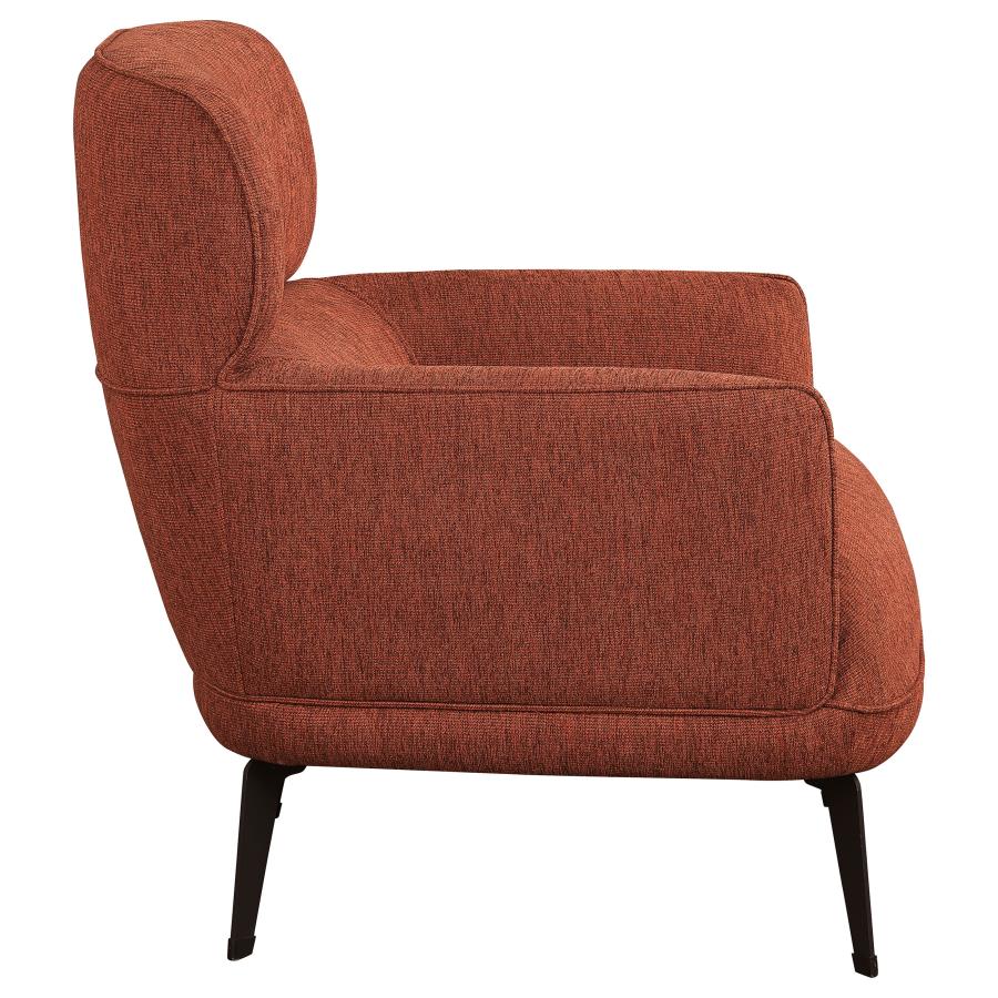 (image for) Andrea Upholstered Crecent Arm Accent Chair Orange