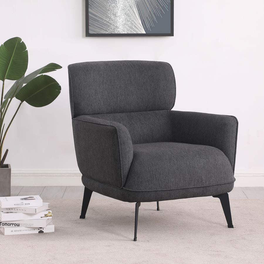 (image for) Andrea Upholstered Crecent Arm Accent Chair Grey