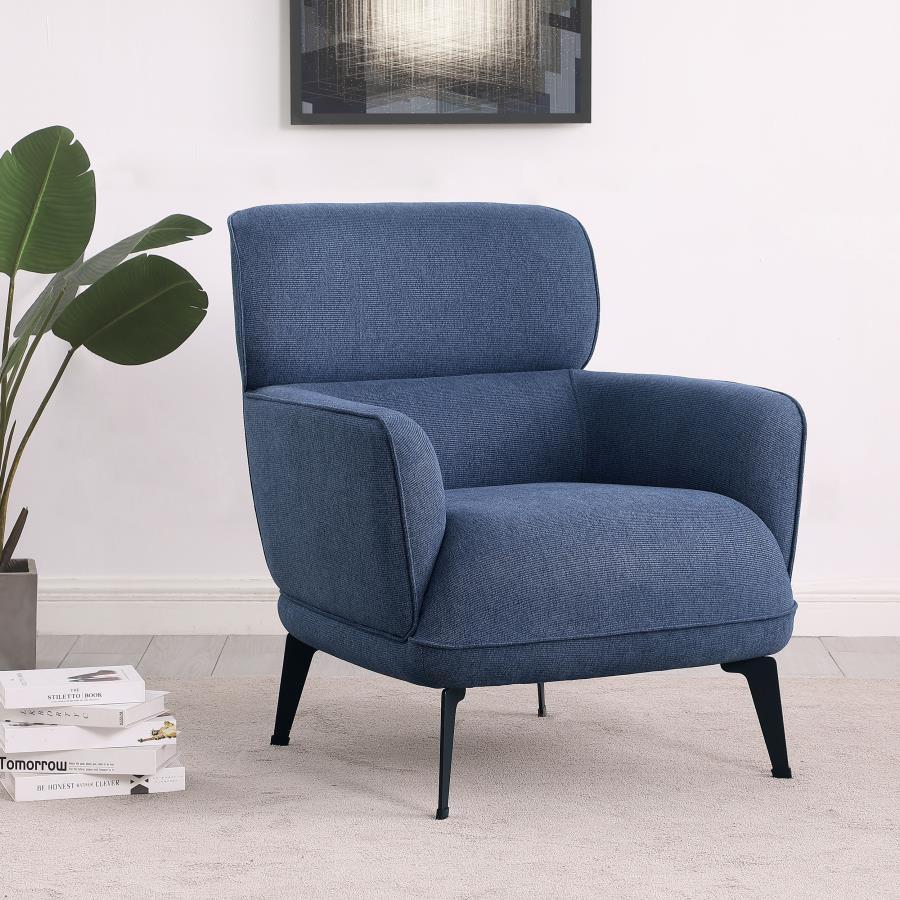 (image for) Andrea Upholstered Crecent Arm Accent Chair Blue