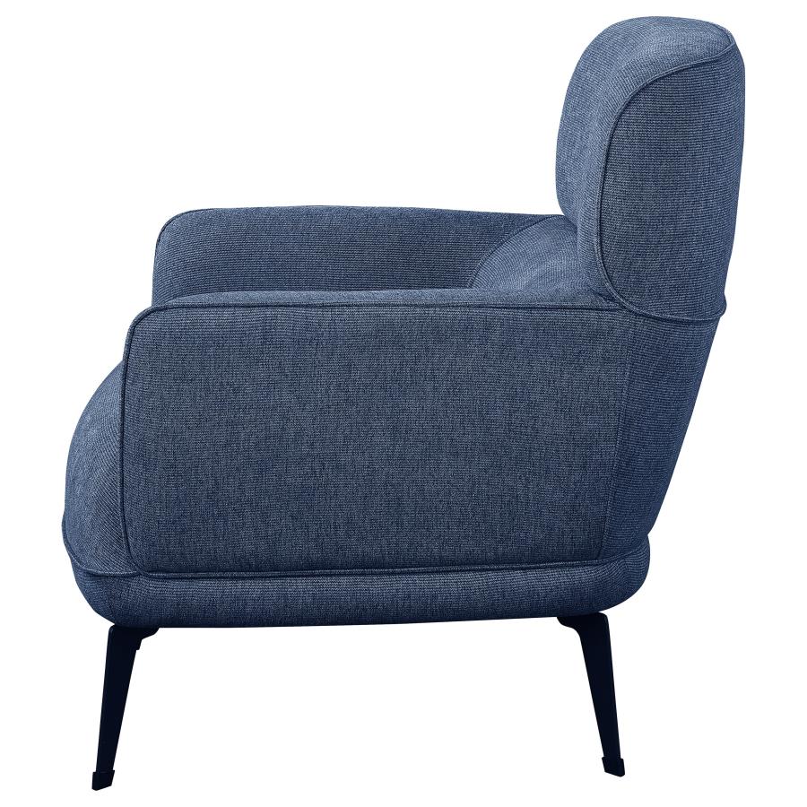 (image for) Andrea Upholstered Crecent Arm Accent Chair Blue