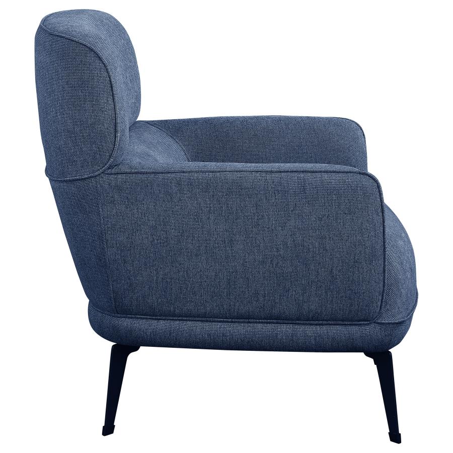 (image for) Andrea Upholstered Crecent Arm Accent Chair Blue