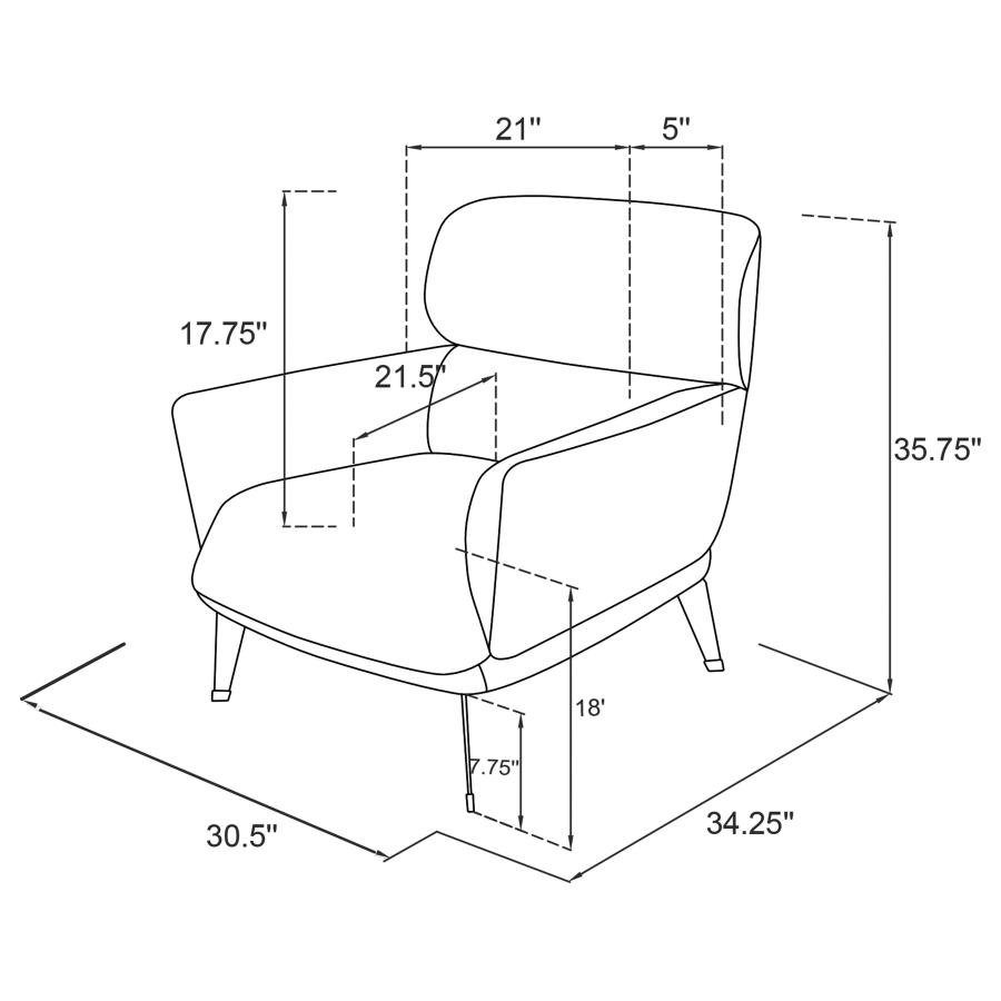 (image for) Andrea Upholstered Crecent Arm Accent Chair Blue